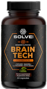 Solve Labs Brain Tech Memory &amp; Focus, адаптогени, капсули