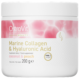 OstroVit Marine Collagen + Hyaluronic Acid + Vitamin C 200 g coconut and peach
