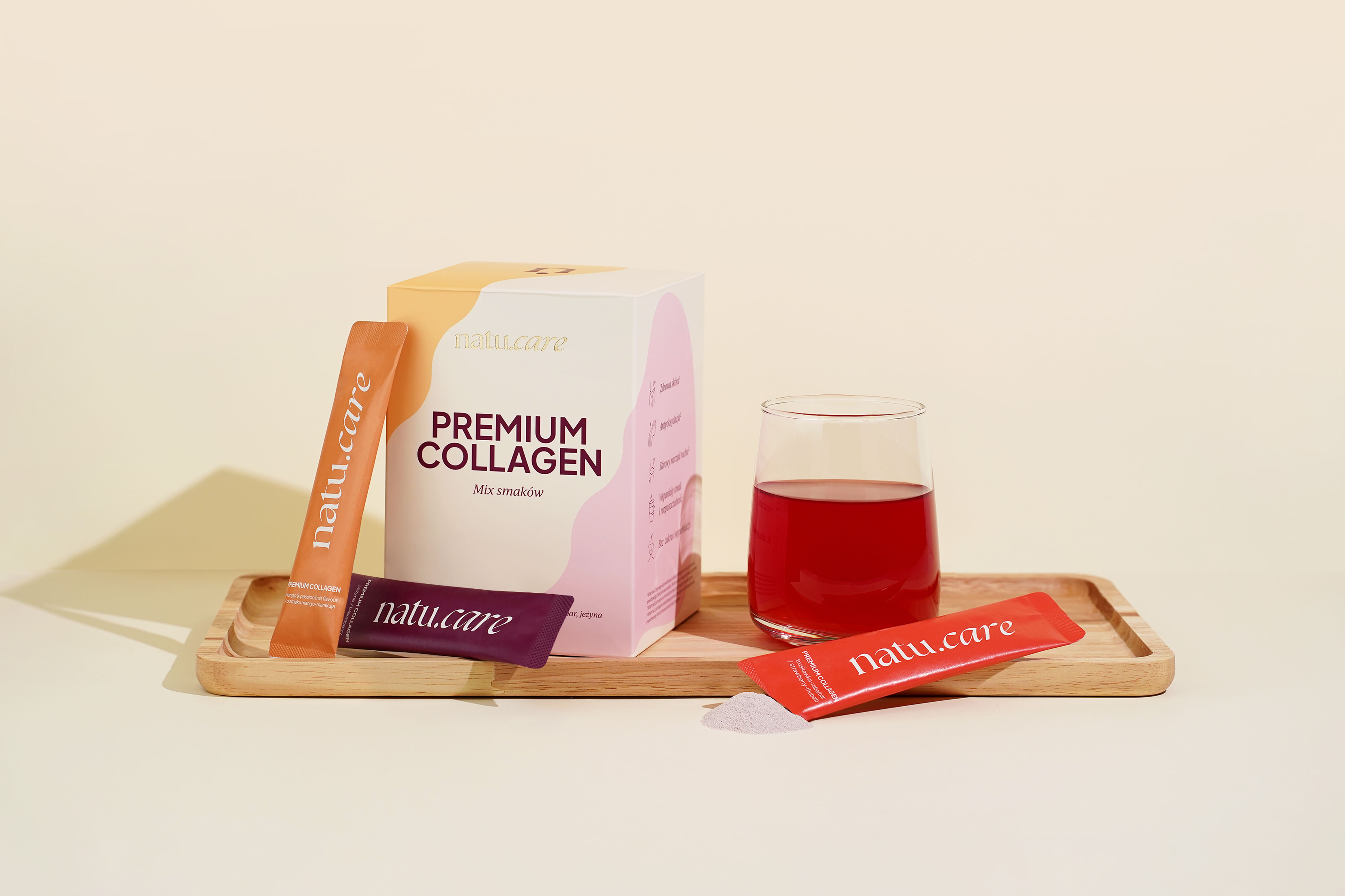 Natu.Care Kolagen Premium 5000 mg, Mix 3 Smaków