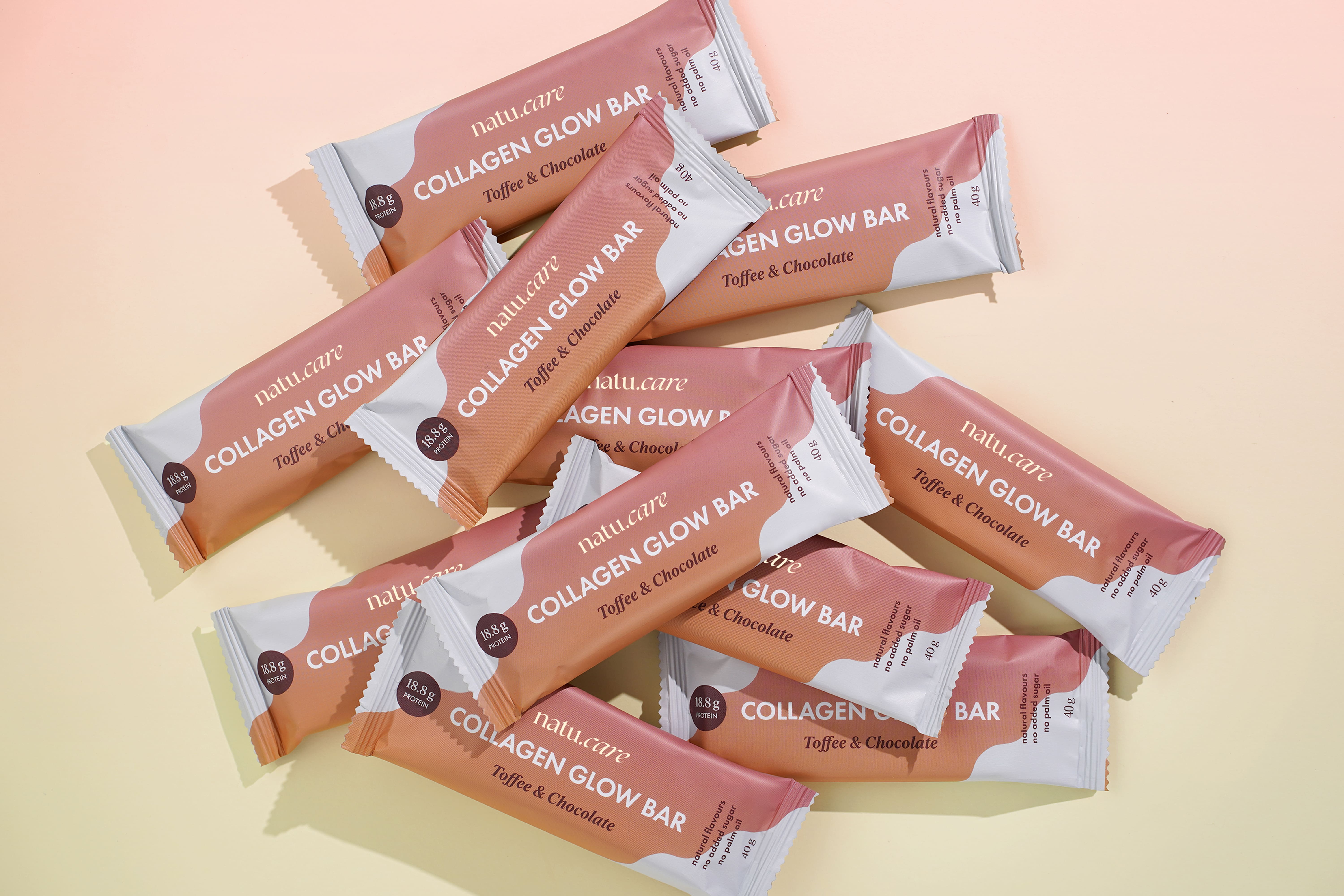 Natu.Care Collagen Glow Bar, 12 batonów o smaku toffi