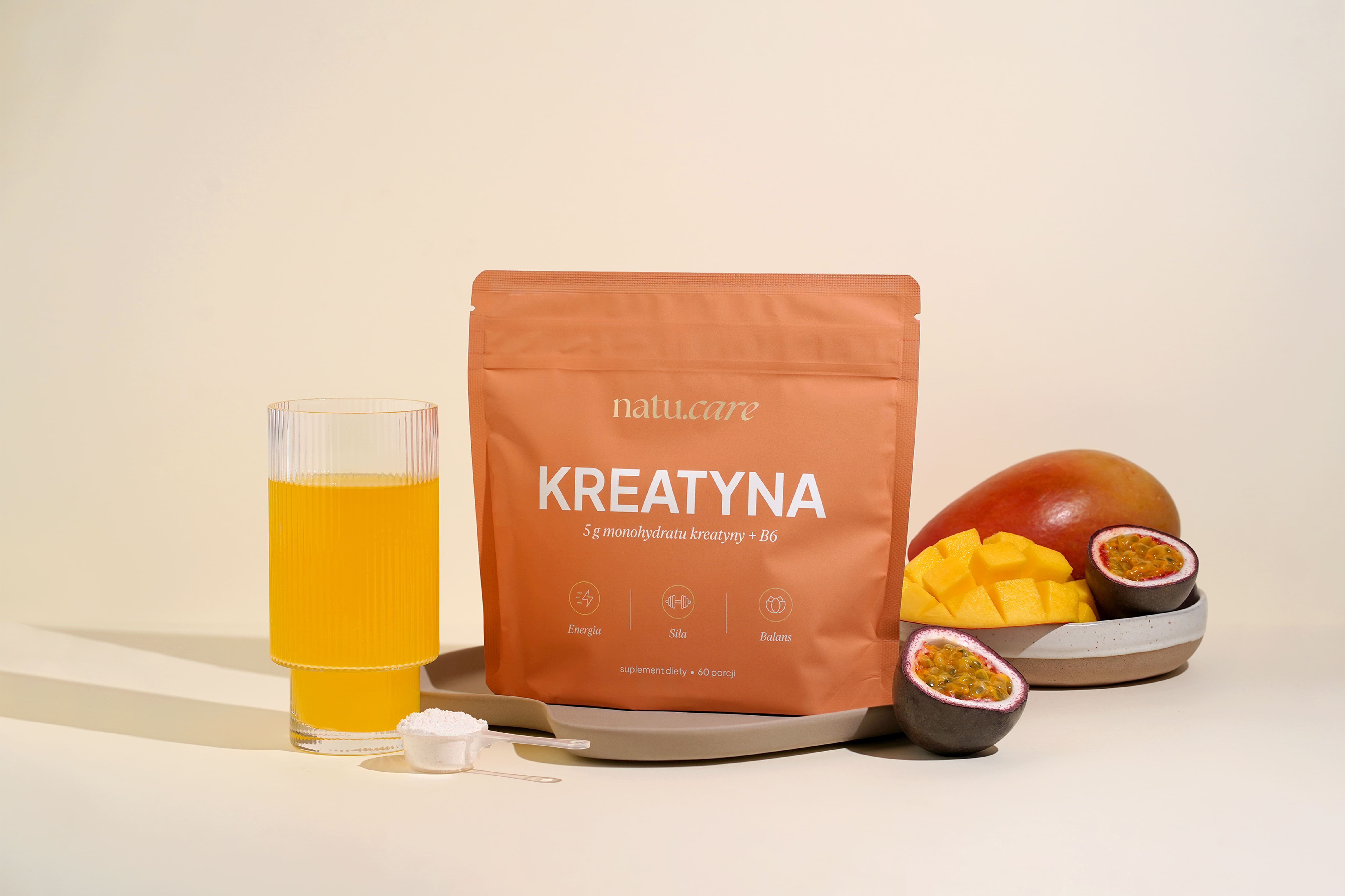 Natu.Care Kreatyna+B6, mango-marakuja