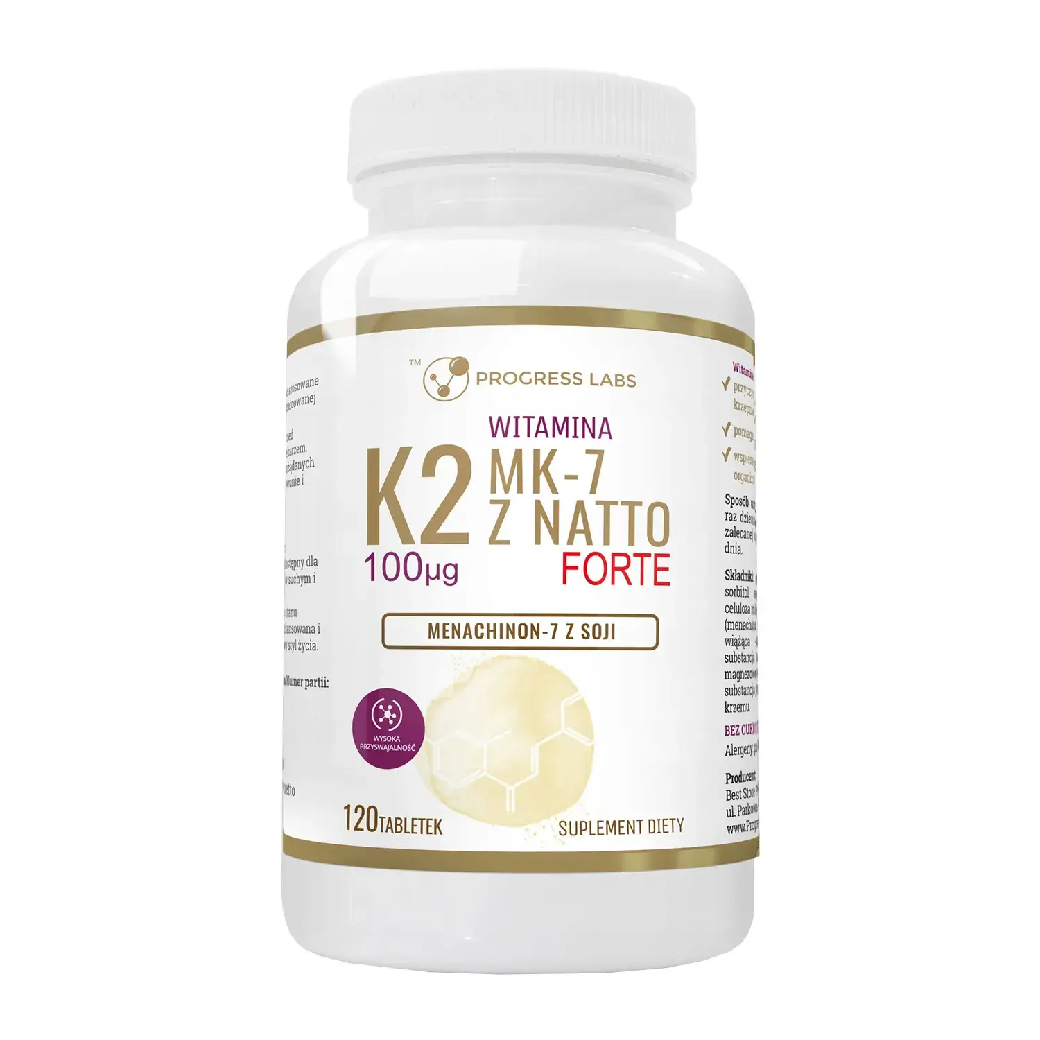 Progress Labs Witamina K2 MK-7 z Natto Forte 100 µg